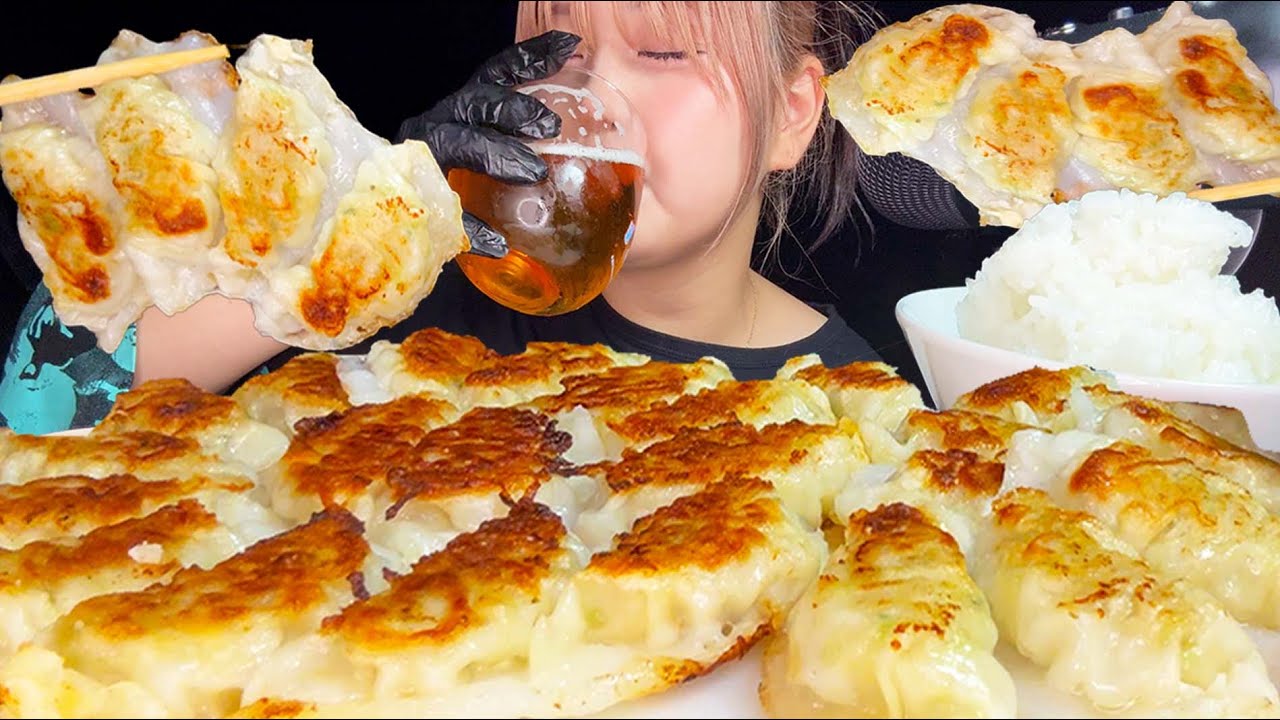 ASMR 餃子とビールで優勝してみた🥟🍺【咀嚼音/ モッパン/Mukbang/ Eating Sounds】【日本語字幕】
