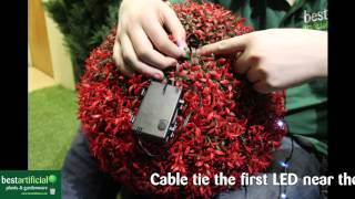 How to attach LED Lights to your Best Artificial Topiary Ball