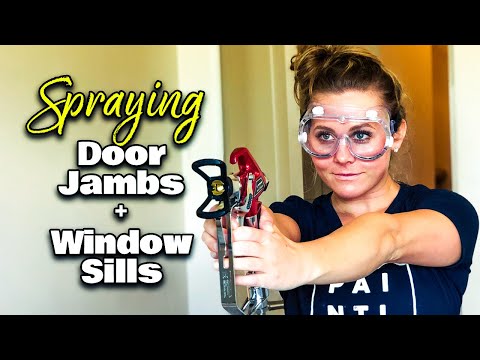Spray painting exterior window trim