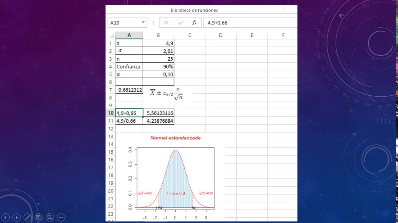 Estimación de Intervalos de confianza en excel YouTube