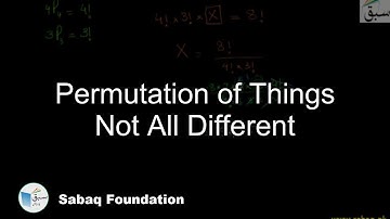 Permutation of Things Not All Different, Math Lecture | Sabaq.pk