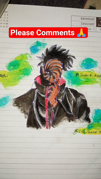obito drawing 😞🎨 #obito #drawing #shorts