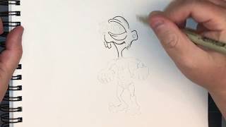 Time lapse drawing - cartoon chipmunk pen & ink 0002 how to draw
animal characters