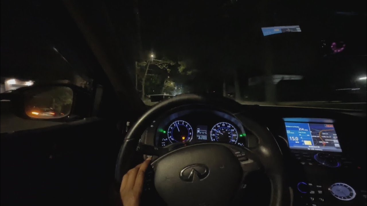 Infiniti G37 Night Drive POV with Extremely Dark Tints | Exhaust notes & more !!