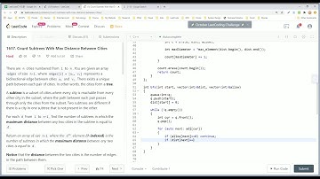 【每日一题】1617. Count Subtrees With Max Distance Between Cities, 10/12/2020