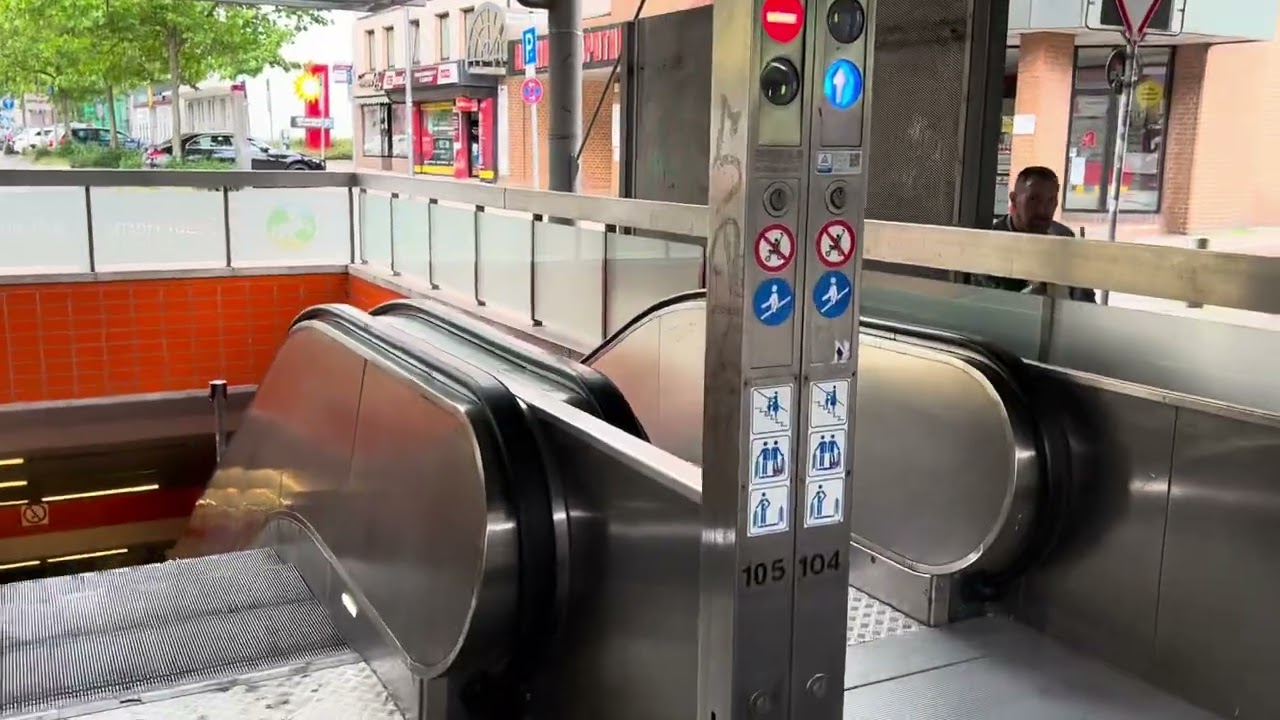 Bochum, Germany. 3x Escalator ride at Herne Bahnhof Stadtbahn Station
