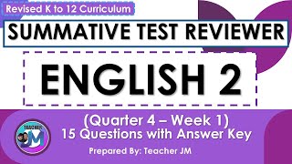 English 2 Quarter 4 Summative Test Reviewer Week 1 Revised Kto12