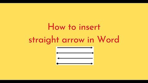 How to insert straight arrow in Word
