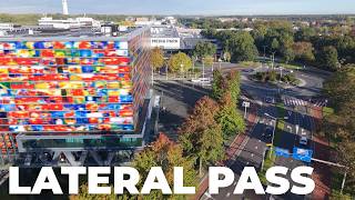 Media Park Hilversum Drone Video | Beeld & Geluid Colourful Facade to Roundabout