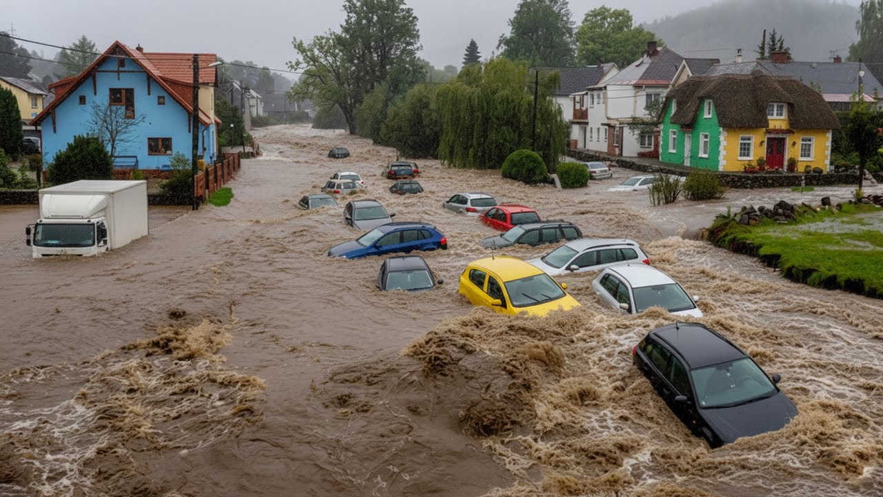 Трагедия шторма Чандра в Ирландии! Наводнение заблокировало автомобили и людей в Дублине