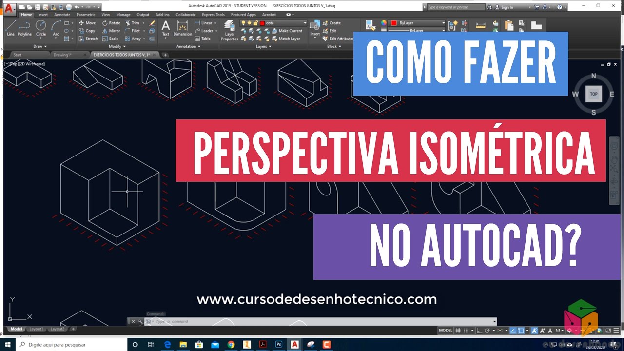 Como fazer perspectiva isométrica no AutoCAD