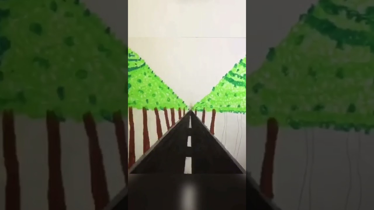 The Road.sun and Farm oil paste  Drawing