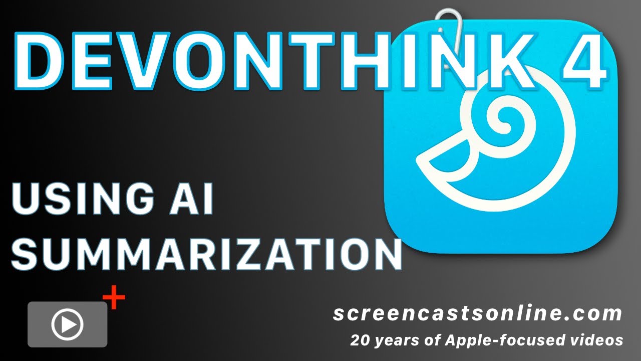 DEVONthink 4 - Use AI to SUMMARIZE documents in your databases
