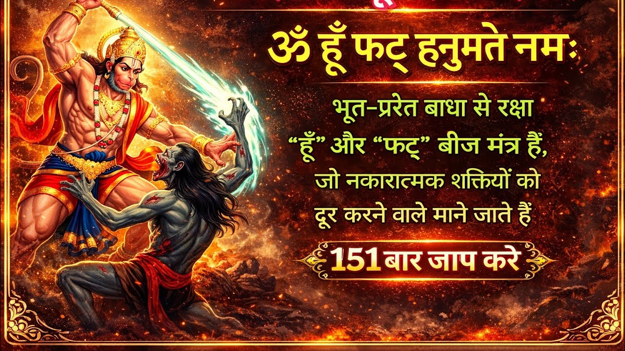 👉 हनुमान बीज मंत्र 151 बार | नकारात्मक शक्तियों से रक्षा | Powerful Protection Mantra/ 