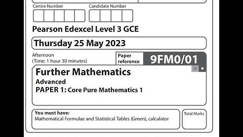 Pearson Edexcel Core Pure 1 2023 A level Further maths
