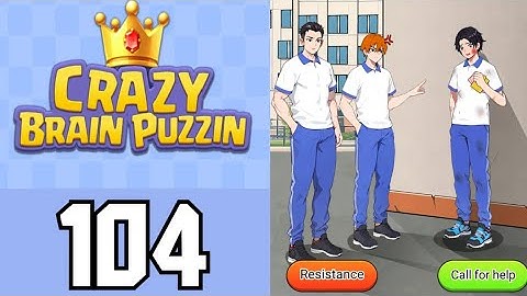 Crazy Brain Puzzle Level 104 Campus Fights Back | Game Walkthrough