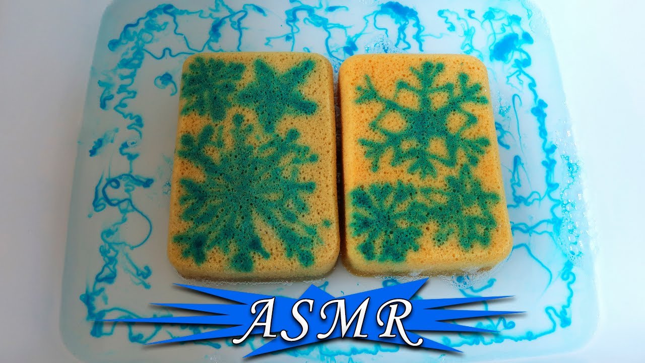ASMR SNOWFLAKES Sponge Squeezing ❄️️Laundry Detergent + Water