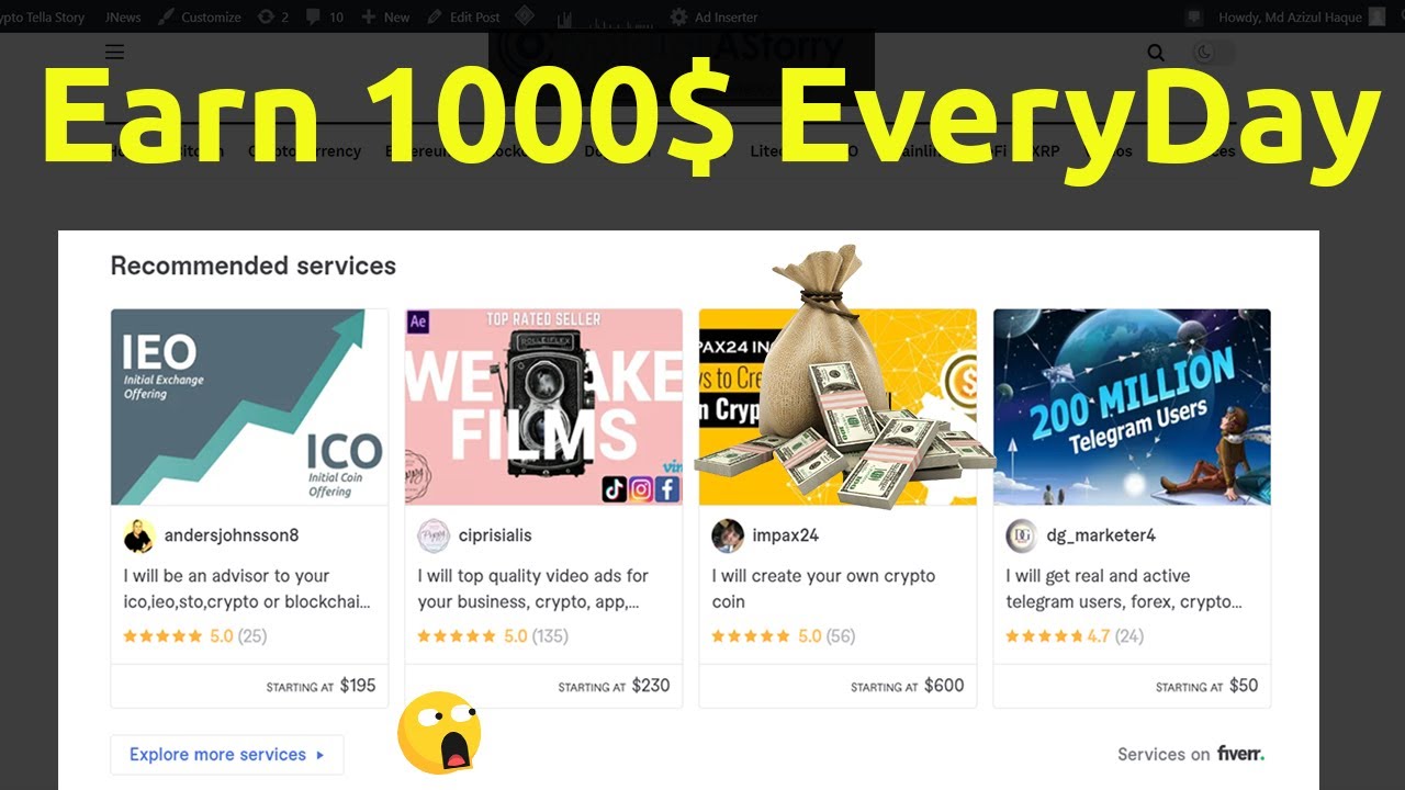 Earn 1000$ Per Day | How to add Fiverr Recommended Service On Your website