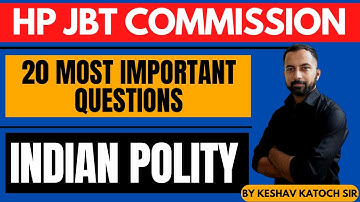 20 Most Important Questions | HP JBT Commission  | Indian Polity | HP Studies