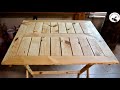 Making folding table from pallet / Paletten katlanır masa yapımı / Folding wooden table diy