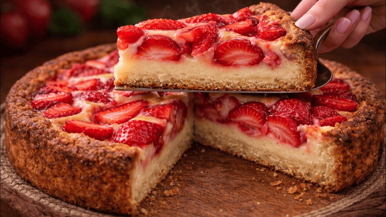 Этот пирог просто тает во рту! | Легендарный клубничный пирог с заварным кремом