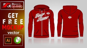 Free vector Hoodie Editable Mockup Design in Adobe Illustrator & CorelDraw