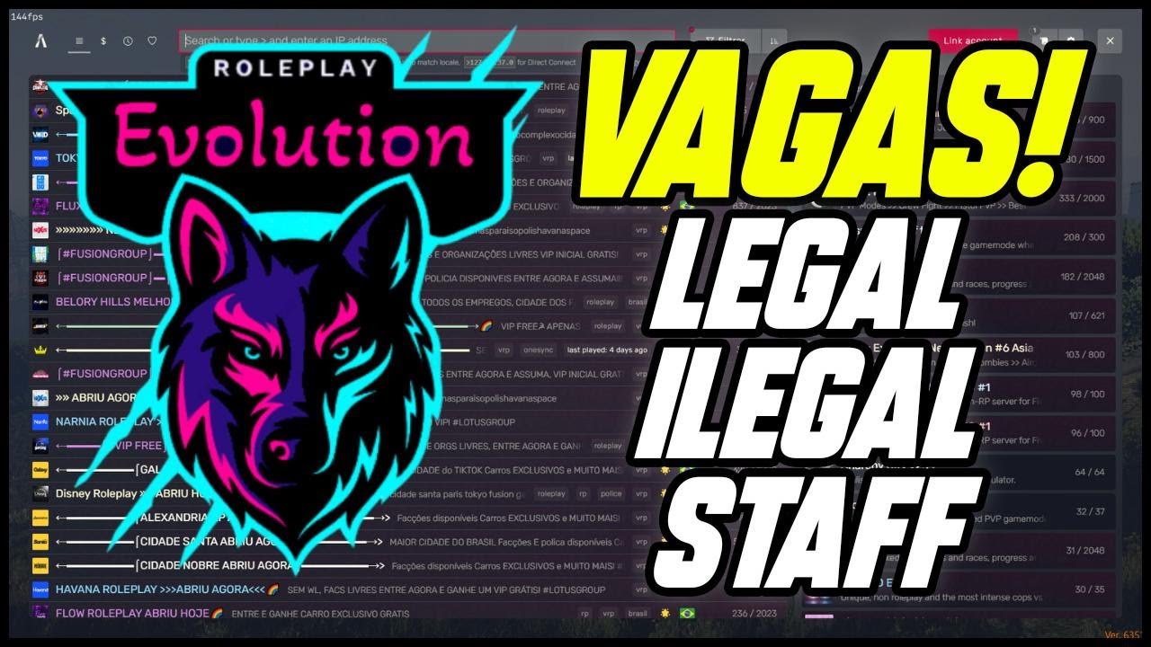 EVOLUTION RP! VAGAS PARA STAFF, LEGAL E ILEGAL! VENHA CONHECER A CIDADE ...