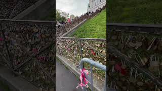 A Large Love Lock Located Outside The Sacre-Coeur Basilica Church In Paris, France.