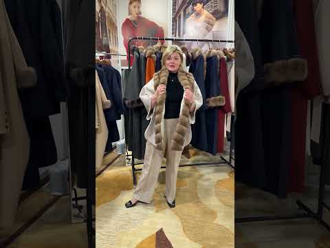 Стильная коллекция пальто из ткани LORO PIANA с отделкой соболь!