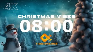 8 Minute Christmas Music Timer with Alarm ⏰| #ChristmasVibes #Alarm #Timer  #XmasAmbience #Xmas2024