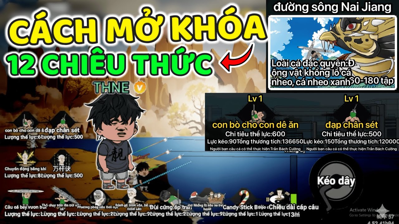 THNE PHÁT HIỆN CÁCH MỞ KHÓA 2 CHIÊU TRẦN BÁCH CƯỜNG ĐƯỜNG SÔNG NAI JIANG GẮN 12 KILL CÂU CÁ VẠN CÂN