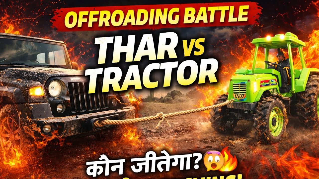 Tractor vs Thar Toching Challenge 🚜🔥 | Offroading Battle कौन जीतेगा?