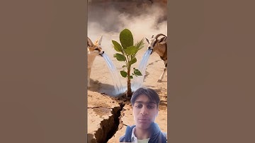 The camel saves the date palm tree from drying up by seeing water 😭 #ai #tree #plants #water