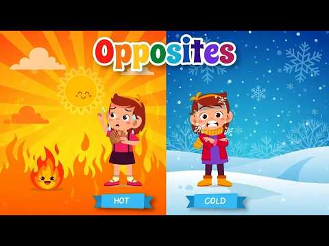 Opposites Word Educational Cartoon | Toddler Learning Video – Baby Learn Kids Songs - Nursery Rhymes