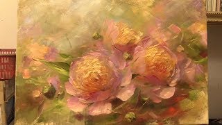 Пионы. Индивидуальный урок. Peonies. Individual lesson. Живопись маслом screenshot 5