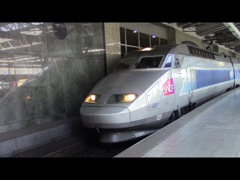 SNCF TGV High-speed Train departing Brussels, Midi, Belgium (June 13, 2015)