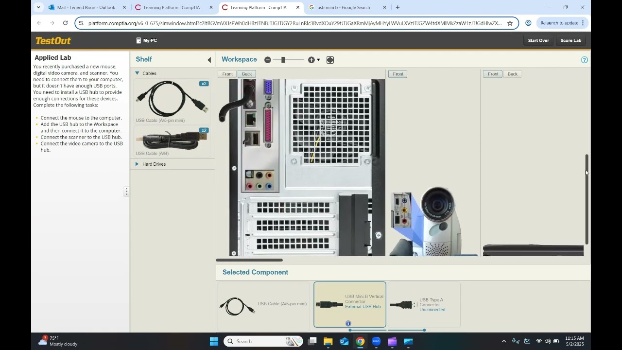 3.4.13 Lab Install Peripherals (USB Devices) w/ Legend