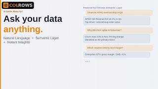 Colrows - Data Analyst and Consensus Semantic Layer