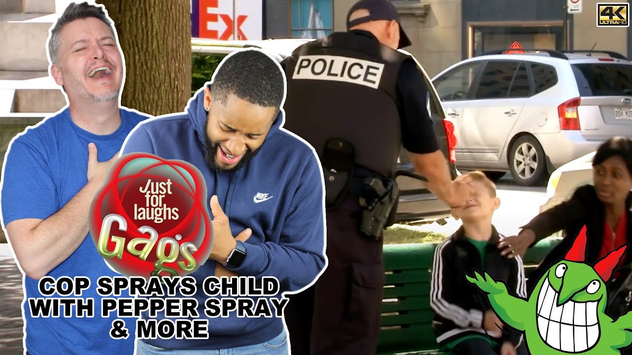 Cop sprays child with pepper spray & other pranks [4K] Just for