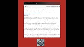The Invisible Cage: Workers’ Reactivity to Opaque Algorithmic Evaluations (Rahman, 2021)