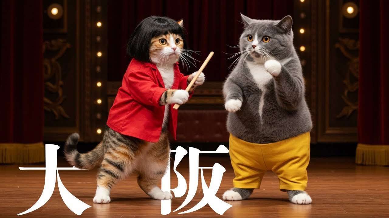 AI兄妹猫】にゃんこトラベラーズが大阪でたこ焼き修行と、、？！ - YouTube