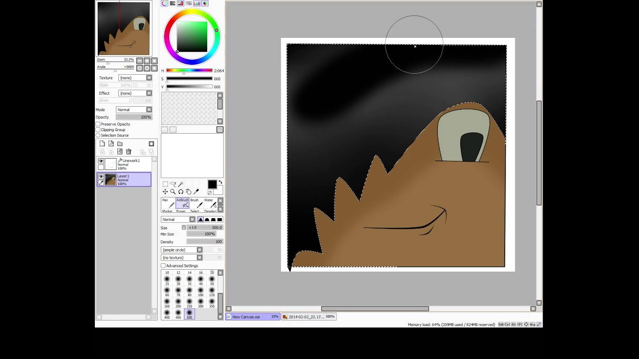 Рисую свой АРТ в проге под названием SAI