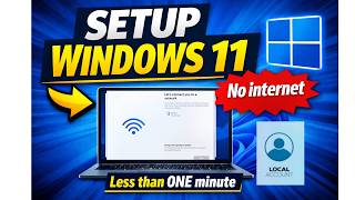 Set up Windows 11 in 2026 without internet and set up a local account. The quickest way!