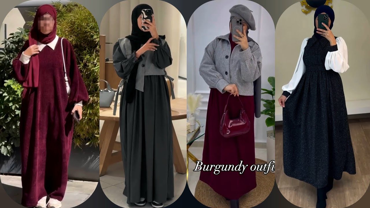 أجمل موديلات فساتين شتاء 2024/2025 للمحجبات🦋دريسات خروج للبنات موضة شتاء 2025🌧Winter 2025 dresses🍂