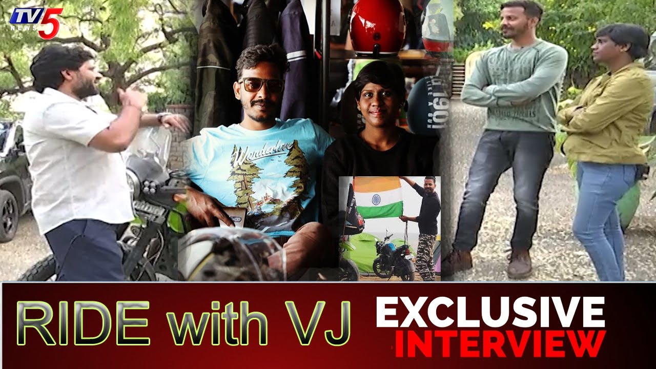 Bike Rider Vijay Exclusive Interview | Ride with VJ | Ride with VJ Wife Swetha | TV5 News