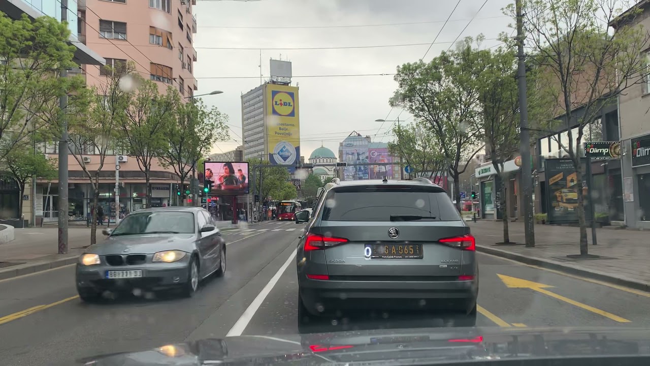 Beograd, vožnja, Hotel Moskva - Slavija - Vračar pre jutarnjeg špica