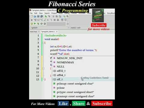 Fibonacci Series in C | #short | C Programming - YouTube