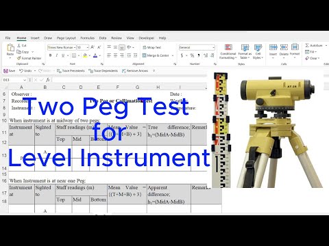 Two Peg or Collimation Test for Level Machine