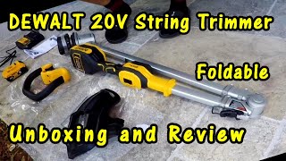 DEWALT 20V MAX 14" String Trimmer Unboxing and Review DCST922P1