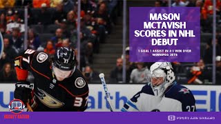 Mason McTavish has huge first NHL game for Anaheim Ducks!